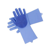 Maxbell Silicone Rubber Dish Washing Gloves Scrubber Cleaning Brush Blue - Aladdin Shoppers