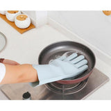 Maxbell Silicone Rubber Dish Washing Gloves Scrubber Cleaning Brush Green - Aladdin Shoppers