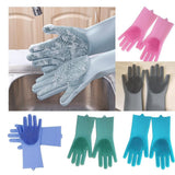 Maxbell Silicone Rubber Dish Washing Gloves Scrubber Cleaning Brush Green - Aladdin Shoppers