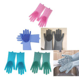 Maxbell Silicone Rubber Dish Washing Gloves Scrubber Cleaning Brush Green - Aladdin Shoppers