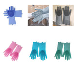 Maxbell Silicone Rubber Dish Washing Gloves Scrubber Cleaning Brush Green - Aladdin Shoppers