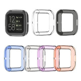 Maxbell Silicone Shockproof Screen Protector Case Cover For Fitbit Versa2 Transparent orange - Aladdin Shoppers