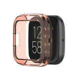 Maxbell Silicone Shockproof Screen Protector Case Cover For Fitbit Versa2 Transparent orange - Aladdin Shoppers