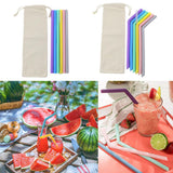 Maxbell Silicone Straws Bent Stainless Steel Metal Cocktail Drinking Mixing Straw Straight - Aladdin Shoppers