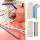 Maxbell Silicone Straws Bent Stainless Steel Metal Cocktail Drinking Mixing Straw Straight - Aladdin Shoppers