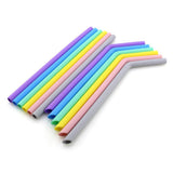 Maxbell Silicone Straws Bent Stainless Steel Metal Cocktail Drinking Mixing Straw Straight - Aladdin Shoppers