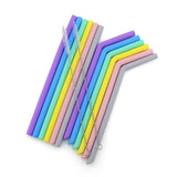 Maxbell Silicone Straws Bent Stainless Steel Metal Cocktail Drinking Mixing Straw Straight - Aladdin Shoppers