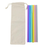 Maxbell Silicone Straws Bent Stainless Steel Metal Cocktail Drinking Mixing Straw Straight - Aladdin Shoppers