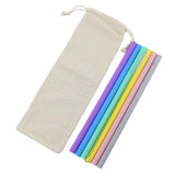 Maxbell Silicone Straws Bent Stainless Steel Metal Cocktail Drinking Mixing Straw Straight - Aladdin Shoppers