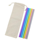 Maxbell Silicone Straws Bent Stainless Steel Metal Cocktail Drinking Mixing Straw Straight - Aladdin Shoppers
