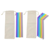 Maxbell Silicone Straws Bent Stainless Steel Metal Cocktail Drinking Mixing Straw Straight - Aladdin Shoppers