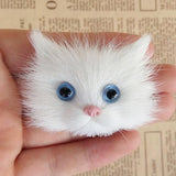 Maxbell Simulation Cat Head Cute Animal Model Plastic White Cat Brooch DIY Accessory Birthday Gift - Aladdin Shoppers