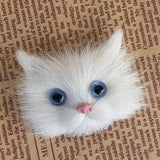 Maxbell Simulation Cat Head Cute Animal Model Plastic White Cat Brooch DIY Accessory Birthday Gift - Aladdin Shoppers