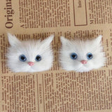 Maxbell Simulation Cat Head Cute Animal Model Plastic White Cat Brooch DIY Accessory Birthday Gift - Aladdin Shoppers