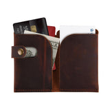 Maxbell Slim Credit Card Holder Faux Leather Wallet Coin Pocket Money Bag Brown Left - Aladdin Shoppers