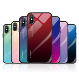 Maxbell Smart Phone Gradient Glass Hard Back Case Cover for iPhone for iPhoneX XS - Aladdin Shoppers