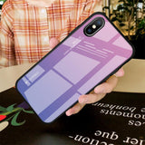 Maxbell Smart Phone Gradient Glass Hard Back Case Cover for iPhone for iPhoneX XS - Aladdin Shoppers