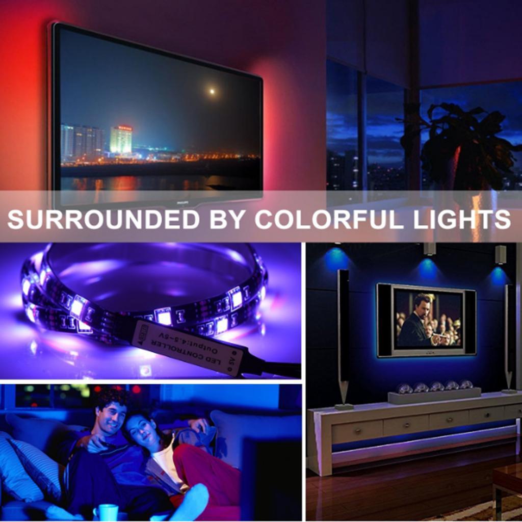 Maxbell SMD 5050 USB RGB light Strip TV Background Lights Colorful Waterproof 0.5M - Aladdin Shoppers