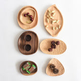 Maxbell Solid Wood Fruit Cake Plate Snacks Serving Tray Rubber Wood-13x11cm - Aladdin Shoppers