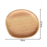 Maxbell Solid Wood Fruit Cake Plate Snacks Serving Tray Rubber Wood-18x15.5cm - Aladdin Shoppers