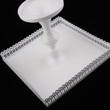 Maxbell Square Cake Stand White Iron Metal Cake Tools Wedding Table Decoation L - Aladdin Shoppers