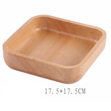Maxbell Square Wooden Salad Bowl Refreshments Fruit Plate Noodles Rice Container L - Aladdin Shoppers