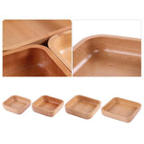Maxbell Square Wooden Salad Bowl Refreshments Fruit Plate Noodles Rice Container S - Aladdin Shoppers