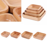 Maxbell Square Wooden Salad Bowl Refreshments Fruit Plate Noodles Rice Container S - Aladdin Shoppers