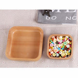 Maxbell Square Wooden Salad Bowl Refreshments Fruit Plate Noodles Rice Container S - Aladdin Shoppers