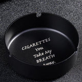 Maxbell Stainless Steel Ashtray Desktop Tabletop Trash Can Cigar Holder Rack Black - Aladdin Shoppers