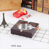 Maxbell Stainless Steel Bamboo Ashtray Personalized Ash Tray Square M - Aladdin Shoppers