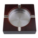 Maxbell Stainless Steel Bamboo Ashtray Personalized Ash Tray Square M - Aladdin Shoppers
