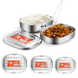 Maxbell Stainless Steel Bento Lunch Box Food Containers Storage Lids Medium - Aladdin Shoppers