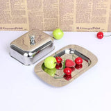 Maxbell Stainless Steel Butter Dish Serving Tray stainless steel lid - Aladdin Shoppers