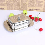 Maxbell Stainless Steel Butter Dish Serving Tray stainless steel lid - Aladdin Shoppers