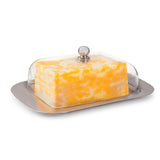 Maxbell Stainless Steel Butter Dish Serving Tray transparent lid - Aladdin Shoppers