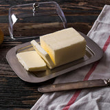 Maxbell Stainless Steel Butter Dish Serving Tray transparent lid - Aladdin Shoppers