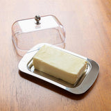 Maxbell Stainless Steel Butter Dish Serving Tray transparent lid - Aladdin Shoppers