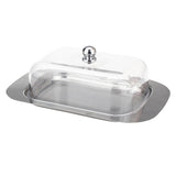 Maxbell Stainless Steel Butter Dish Serving Tray transparent lid - Aladdin Shoppers