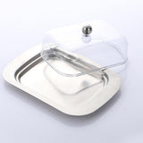 Maxbell Stainless Steel Butter Dish Serving Tray transparent lid - Aladdin Shoppers