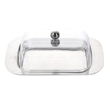 Maxbell Stainless Steel Butter Dish Serving Tray transparent lid - Aladdin Shoppers