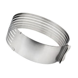 Maxbell Stainless Steel Cake Mould Adjustable Slicer Layer Baking Cutter 9-12inch - Aladdin Shoppers