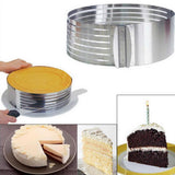 Maxbell Stainless Steel Cake Mould Adjustable Slicer Layer Baking Cutter 9-12inch - Aladdin Shoppers