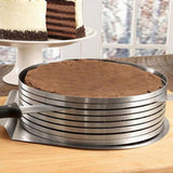Maxbell Stainless Steel Cake Mould Adjustable Slicer Layer Baking Cutter 9-12inch - Aladdin Shoppers