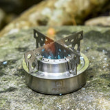 Maxbell Stainless Steel Camping Hiking Cooking Spirit Alcohol Stove With Stand Rack - Aladdin Shoppers
