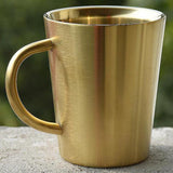 Maxbell Stainless Steel Coffee Mug Beer Mug Double Wall Drinking Mug 350ml Golden - Aladdin Shoppers