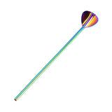 Maxbell Stainless Steel Creative Straw with Stirring Spoon Heart-shaped Multicolor - Aladdin Shoppers