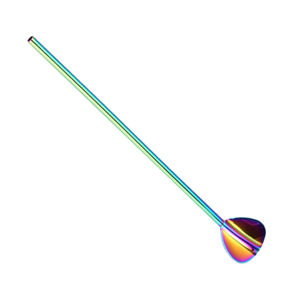 Maxbell Stainless Steel Creative Straw with Stirring Spoon Heart-shaped Multicolor - Aladdin Shoppers