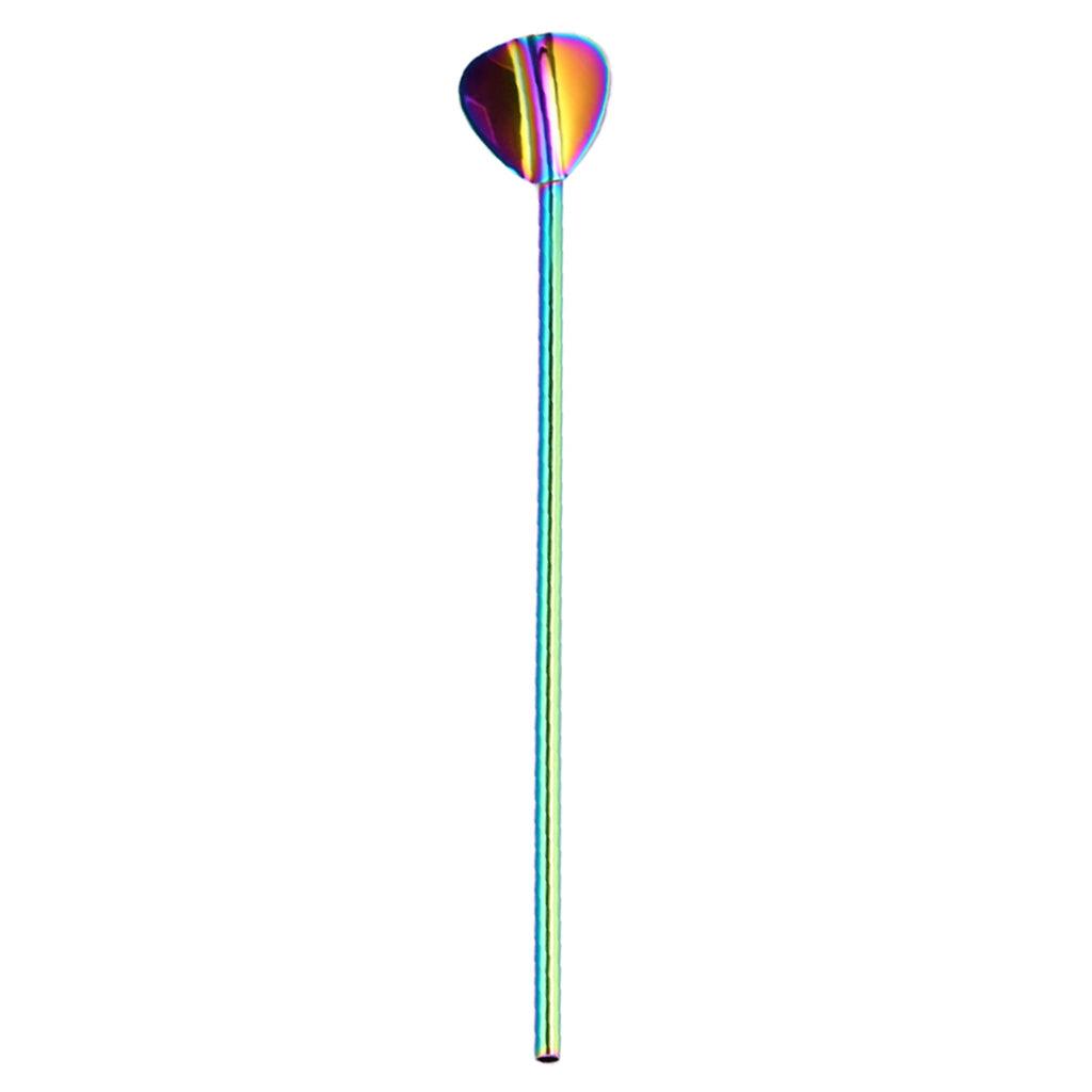 Maxbell Stainless Steel Creative Straw with Stirring Spoon Heart-shaped Multicolor - Aladdin Shoppers