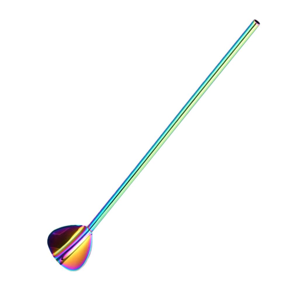 Maxbell Stainless Steel Creative Straw with Stirring Spoon Heart-shaped Multicolor - Aladdin Shoppers